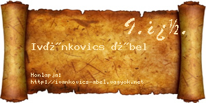 Ivánkovics Ábel névjegykártya